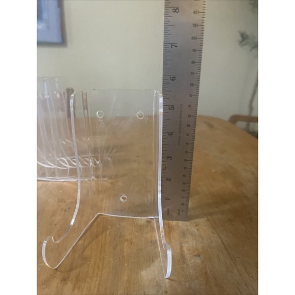 Acrylic Plate/display Stands 5.5in Tall with Holes Wall Mount set/6 - Picture 2 of 6